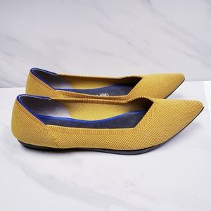 Rothys Yellow Pointed Flats Size 8